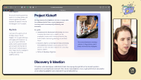 Taylor reviewing a portfolio with a screencast